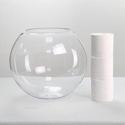 CYS EXCEL Large Glass Bubble Bowl (H-13.5" W-15.25", Approx. 9 Gal.) Round Bowl Terrarium Globe Flower Vase Centerpiece for Weddings Events Arrangements