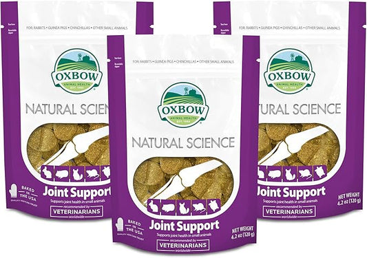 Oxbow Natural Science Joint Support Wafers for Small Animals, Glucosamine Supplement for Rabbits, Guinea Pigs & Chinchillas, Mobility Support, Timothy Hay Treats, Made in USA, 4.2 oz, (3 Pack)