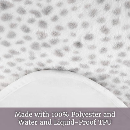 Waterproof Blanket for Bed, Couch, or Car - 60” x 80” Reversible Queen Size Throw Blanket for Reliable Leakproof Furniture Protection - Washable Pet Throws by Lavish Home (Snow Leopard Print)