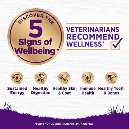 Wellness Complete Health Adult Dry Dog Food, Wholesome Grain Kibble, Natural, Chicken Free, Whitefish and Sweet Potato Recipe, 15 lb Bag