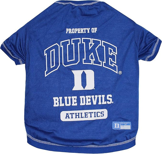 Pets First Collegiate Duke Blue Devils Dog T-Shirt, Large. - Licensed Shirt for Pets Team Colored with Team Logos.- Premium Stretchable Materials for The Comfrot of Your Dog & Cat.