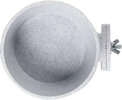 Lixit Quick Lock Removable Cage Bowls for Rabbits, Guinea Pigs, Gerbils, Ferrets, Dogs, Cats, Birds, and Other Small Animals - Made in USA (Gray, 20 Ounce)