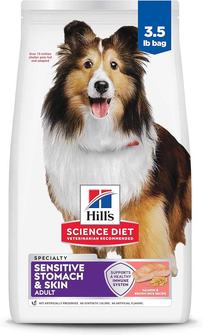 Hill's Science Diet Adult Sensitive Stomach & Sensitive Skin Dry Dog Food, Salmon, 3.5 lb. Bag