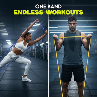 Pull Up Resistance Bands Set of 5 (8-125 lbs) Heavy Duty Workout Bands | 8-125 lbs resistance range Pull-up assistance Strength training Physical therapy exercises