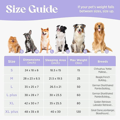 LE SURE Cute XL Dog Beds, Orthopedic Waterproof Dog Bed for Extra Large Dogs, High Back Non-Slip Bottom and Egg-Crate Foam Big Pet Couch Sofa with Washable Removable Cover, Grey