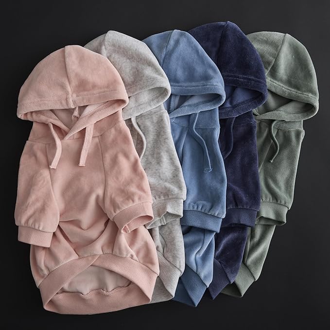 Pet Passion Cooper II Organic Cotton Velour Dog Hoodie Pet Coat for Small, Medium and Large Dogs, Heather Gray Color Block, XX-Small (4-7 lbs)