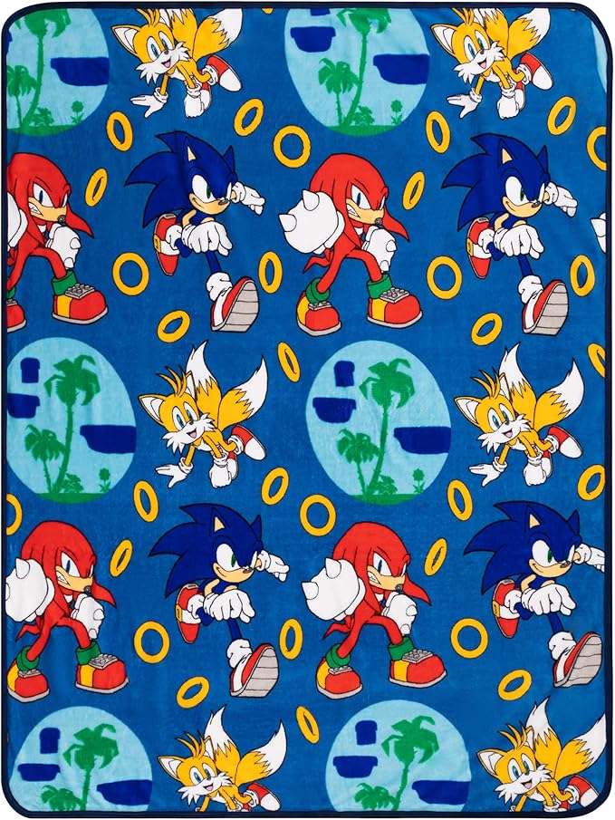 Franco Kids Bedding Super Soft Plush Throw Blanket, 46 in x 60 in, Sonic The Hedgehog, Anime