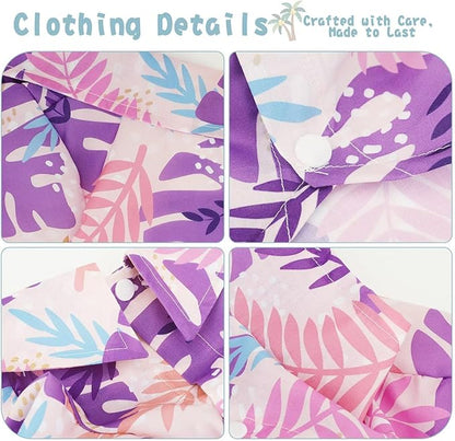 Hawaiian Dog Shirt – Lightweight and Breathable Summer T-Shirt with Tropical Prints, Fun Beach Outfit for Small, Medium, and Large Dogs, Perfect for Hot Days and Outdoor Vacation.Palm Leaves XS