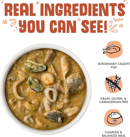 Weruva Classic Cat Food, Marbella Paella with Mackerel, Shrimp, & Mussels in Gravy, 3oz Can (Pack of 24)