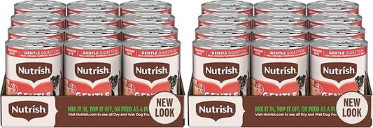 Nutrish Gentle Digestion Premium Paté Wet Dog Food,Real Chicken,Pumpkin & Salmon Recipe,13 oz. Can,(Rachael Ray),(Pack of 24)