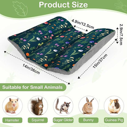 Rabbit Bed 15"X14"Thickened and Soft Bunny Bed Washable Cuddle Cushion Plush Mat Double-Sided Plush Small Pet Flop Mat Cotton Pillow for Rabbit