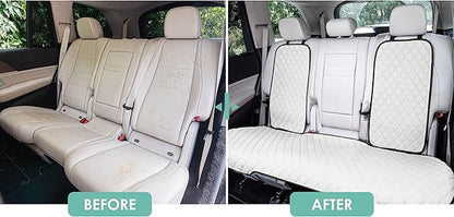 FH Group Car Seat Cushion Neosupreme Automotive Seat Cushions - Universal Fit, Rear Car Seat Cushion, Car Seat Cushions with Non-Slip Silicone Backing for SUV, Sedan, Van Rear Set White