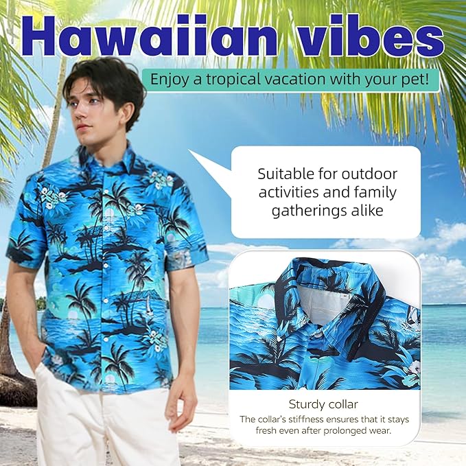 Dog Shirts Hawaii Dog Clothes for Small Medium Large Dogs Owner and Pet Shirts are Sold Separately