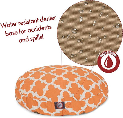 Peach Trellis Large Round Indoor Outdoor Pet Dog Bed With Removable Washable Cover By Majestic Pet Products
