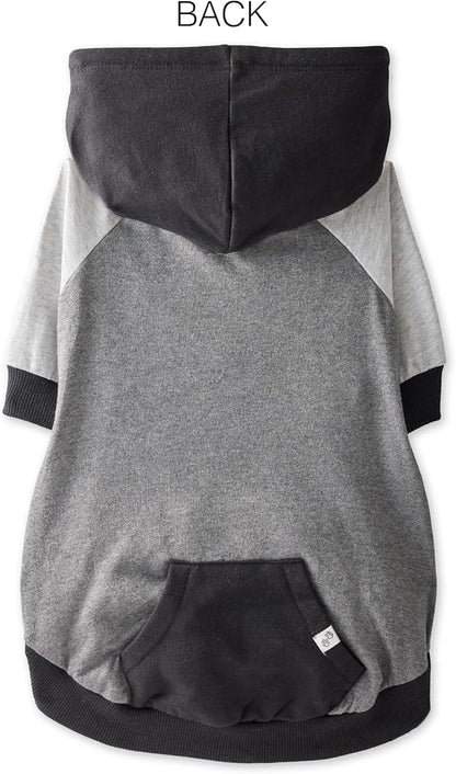 Pet Passion Rocky – The Original Lightweight Hooded Tee 100% Organic Cotton Dog Hoodie Pet Coat Sweater for All Sized Dogs, Black Color Block, Medium (20-45 lbs)