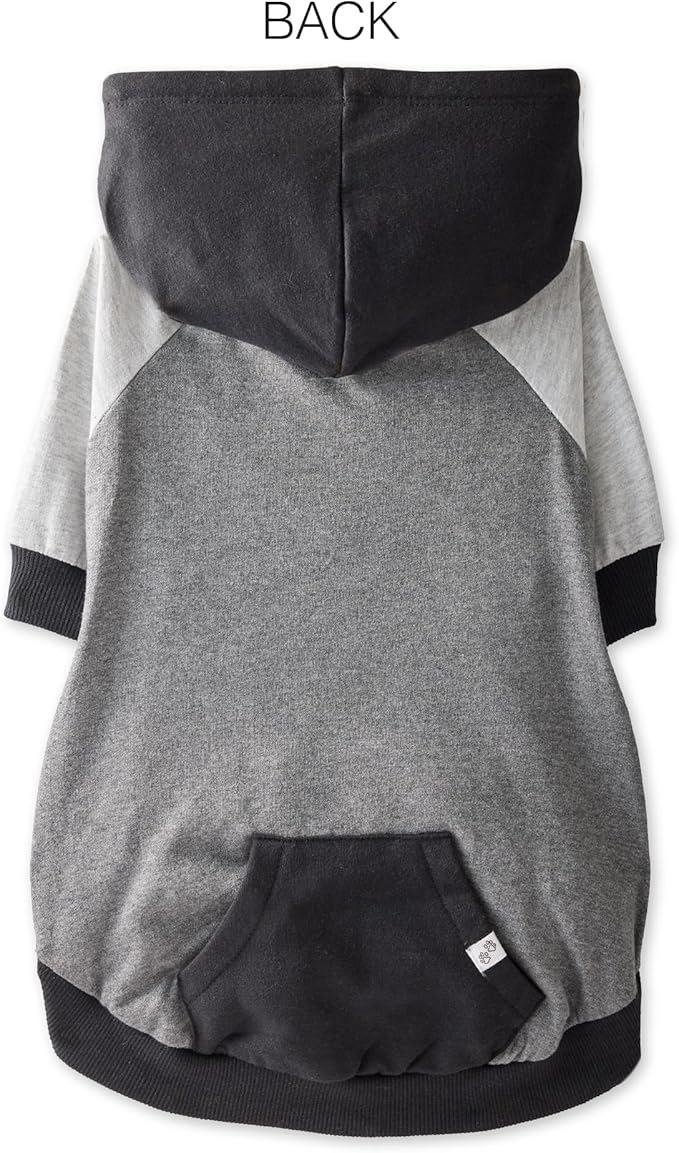 Pet Passion Rocky – The Original Lightweight Hooded Tee 100% Organic Cotton Dog Hoodie Pet Coat Sweater for All Sized Dogs, Black Color Block, Small (10-25 lbs)