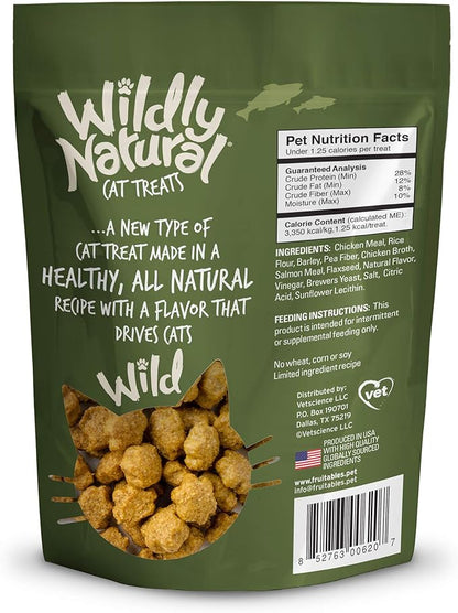 Wildly Natural Cat Treats, 2.5 Ounces, Salmon Flavor (Pack of 2)