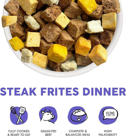 Weruva Dog Freeze Dried, Steak Frites Dinner with Sirloin Tip, Egg, Pumpkin & Sweet Potato, 13oz Bag