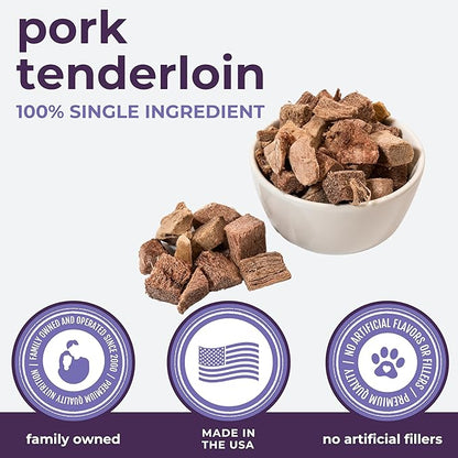 Momentum Carnivore Nutrition Freeze-Dried Pork Tenderloin Cat Treats – Single-Ingredient, High-Protein, All-Natural, Grain-Free, Lean & Naturally Tender – Made in USA – 2.5 oz Bag