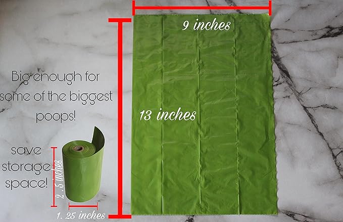 Dog Poop Bags 120 Piece, Biodegradable Poop Bags for Dogs and Cats, Heavy Duty Leak- Proof Pet Waste Bags, Lavender Scented and Thick, 8 Rolls, 9 x 13 Inch Each