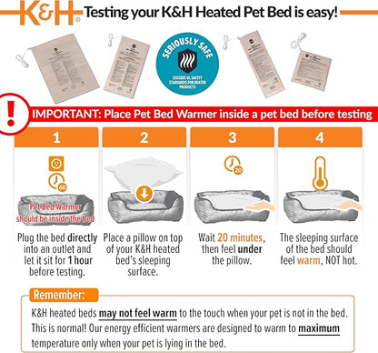 K&H Pet Products Pet Bed Warmer, Turn Any Pet Bed Into a Heated Cat or Dog Bed, Waterproof Indoor Heated Warming Pad Insert, Automatic Temperature, Safety Listed - Medium 20 X 5.5in Tan