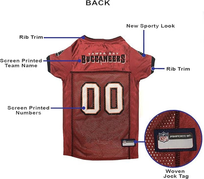 NFL Tampa Bay Buccaneers Dog Jersey, Size: XX-Large. Best Football Jersey Costume for Dogs & Cats. Licensed Jersey Shirt