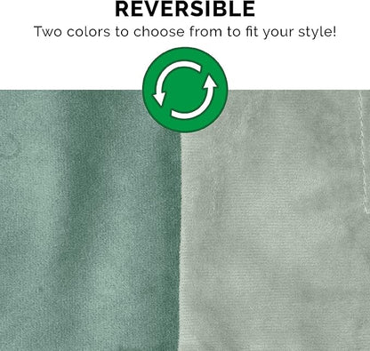 Furhaven Waterproof Throw Blanket for Dogs & Indoor Cats, Washable - Two-Tone Luxe Velvet Dog Blanket - Celadon Green, Large
