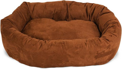 Majestic Pet Dog Bed, 24x19x7in, Rust - Soft Round Pet Bed with Spine Support, Calming Donut Bed for Small Dogs, Washable, High-loft Polyester Fill, Waterproof Base, 300/600 Denier