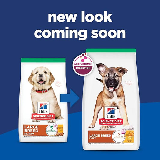 Hill's Science Diet Large Breed Puppy Food, DHA to Support Healthy Development, Chicken & Brown Rice Dry Dog Food, 15.5 lb. Bag