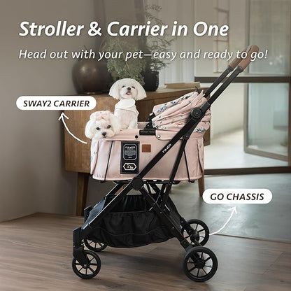 Sway2 Pet Car Seat and Carrier, 2-in-1 Booster Seat for Small Dogs and Cats
