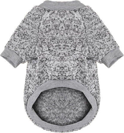 Jecikelon Dog Clothes Dogs Sweater Soft Puppies Clothing Winter Puppy Sweaters Warm Outfit for Dogs Small XXS XS Cat Apparel (Small, Grey)