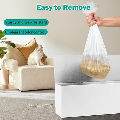 Trash Bags Compatible with Popur X5 Litter Box - with Elastic Band, Thickened Design for Popur X5 Self-Cleaning Cat Litter Box/Home Trash Bags (50 Pcs)