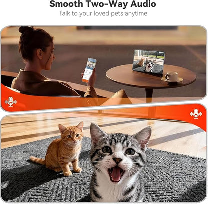 WOPET Automatic Dog Feeder with Camera,1080P HD Video with Night Vision, 5GHz/2.4GHz Dog Food Dispenser with App Control, 4GB SD Card, 2-Way Audio for Cats & Dogs