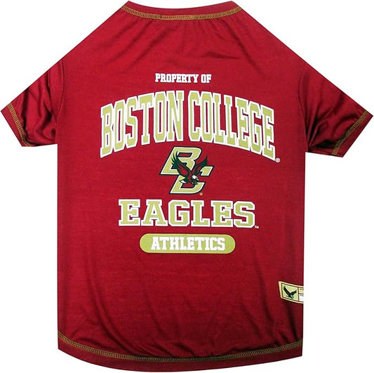 Pets First Collegiate BOSTON COLLEGE Dog T-Shirt, X-Small. - Licensed Shirt for Pets Team Colored with Team Logos.- Premium Stretchable Materials for the Comfrot of your Dog & Cat.