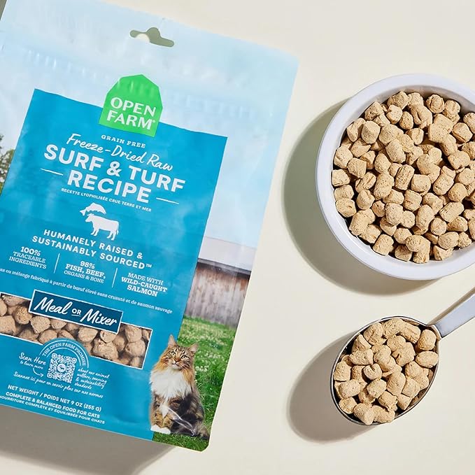 Open Farm Surf & Turf Recipe Freeze Dried Raw Morsels for Cats, 3.5oz