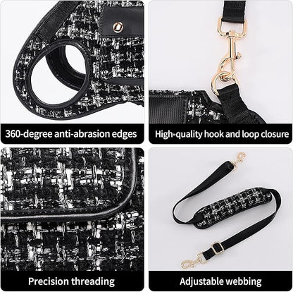 Wakytu Dog Lift Harness Dog Carrier Dog VES Harness Adjustable Dog Leash with Small Puppy Treat Bag（Black,S）