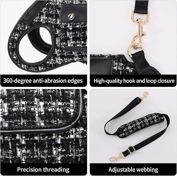 Wakytu Dog Lift Harness Dog Carrier Dog VES Harness Adjustable Dog Leash with Small Puppy Treat Bag（Black,XS）