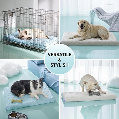 LE SURE Cooling Dog Bed for Small Dogs, Q-Max>0.5 Cooling Mat with Removable Washable Cover, Breathable Orthopedic Egg Crate Foam Summer Pad for Active/Long-Haired/Senior Pets/Cats/Puppy, 23x17 Inch