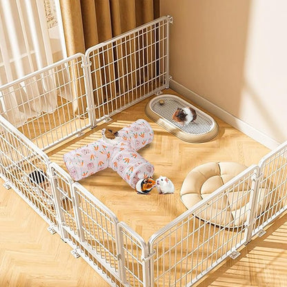 HERCOCCI Rabbit Toys, Bunny Tunnels & Tubes, Collapsible 3 Way Rabbit Hideout Tunnel with Chew Toys for Bunny Guinea Pig Ferret Kitten