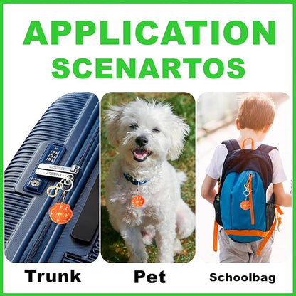 Leather Keychain Holder Case Compatible with AirTag,Cute Protective Bright Cover with Keyring,Anti-Scratch Finder GPS Tracker Case for Wallet Keys,Bag,Pets,Backpack(Orange)