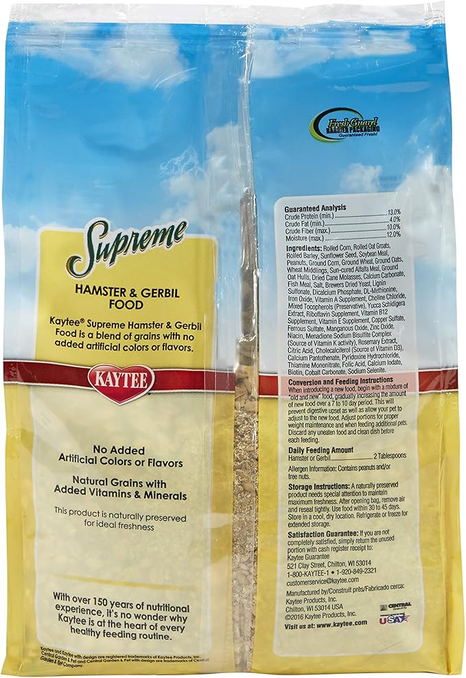Kaytee Supreme Hamster & Gerbil Food, 2 Lb (Pack of 2)