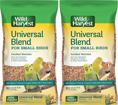 Wild Harvest Universal Blend for Small Birds, 10 lb Bag, Fortified Nutrition (Pack of 2)