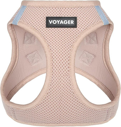 Best Pet Supplies Voyager Step-in Air Harness - All Weather Mesh, Reflective, No Pull Harness for Dogs, Cats - Secure with Hook & Loop Fastener, Buckle, Double D-Rings - Khaki, M
