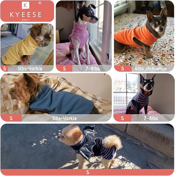 KYEESE 2Pack Dog Sweater Stretchy Dogs Clothes Dog Sweaters for Small Dogs Male Soft Pets Clothes Warm Pet Coats Turtleneck Small Pet Sweaters Pullover Pets Sweatshirt