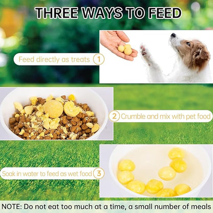 Freeze-Dried Quail Egg Yolk Cat Dog Treats,Single Ingredient Pet Snacks High Protein,Human Grade Grain-Free,Supports Skin & Coat (7.2oz)