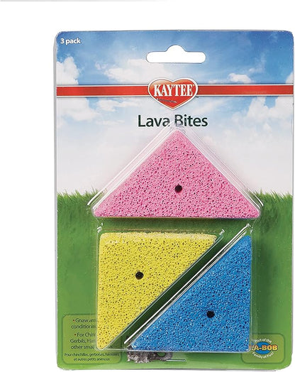 Kaytee Lava Bites Chew Toy for Chinchillas, Hamsters and Gerbils, 3 Pack
