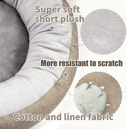 CLAYCLAY Cozy Round Cat Bed – Soft, Comfortable Cushion for Cats & Kittens – Non-Slip, Machine Washable, Plush Sleep Bed for Cats, Ideal for Resting & Napping up to 20lbs