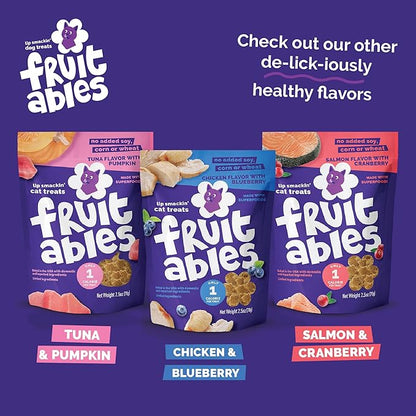 Fruitables Cat Treats Crunchy Cat Treats, Healthy Low Calorie Kitten Snacks, Made Without Wheat, Corn and Soy, Kitten Essentials, Made with Real Salmon and Cranberry, 30 Ounces