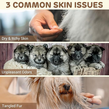 iPettie Furtasy Pet Shampoo for Smelly Dogs, 3-in-1 Wash with Aloe & Herbal Extracts, Soothing, Deodorizing, Softening, Paraben-Free, Alcohol-Free, No Synthetic Dyes, Sunshine Scent