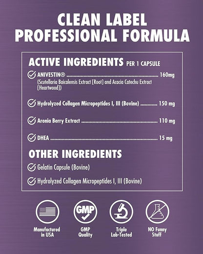 HEALTH DIRECT – RenuVite 4 Dogs | Hip & Joint Supplement for Senior Dogs | Supports Mobility & Energy | Anivestin, Collagen, Aronia Berry, DHEA | 20-120 Servings, 60 Capsules